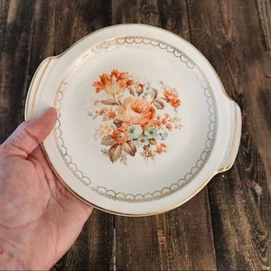 Vintage flower plate with handles